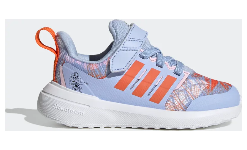 adidas x Disney FortaRun 2.0 Vaiana Cloudfoam Sport Running Elastic Lace Top Strap Schuh Blue Dawn / Semi Impact Orange / Clear Pink (HP8998)