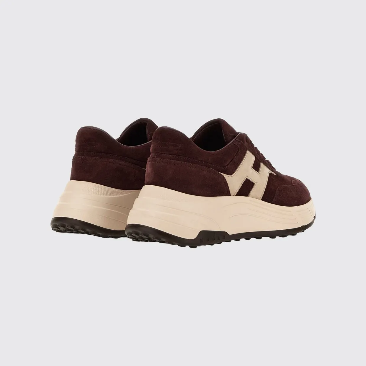Hogan H669 Sneakers in Calfskin and Suede with Chunky Sole Burgundy (HXW6690FR30U5W0CP3) (2)