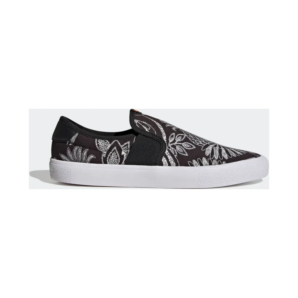 adidas Vulc Raid3r Lifestyle Skateboarding Slip-On Canvas Graphic Print Schuh Core Black / Signal Orange / Cloud White (GW4107)