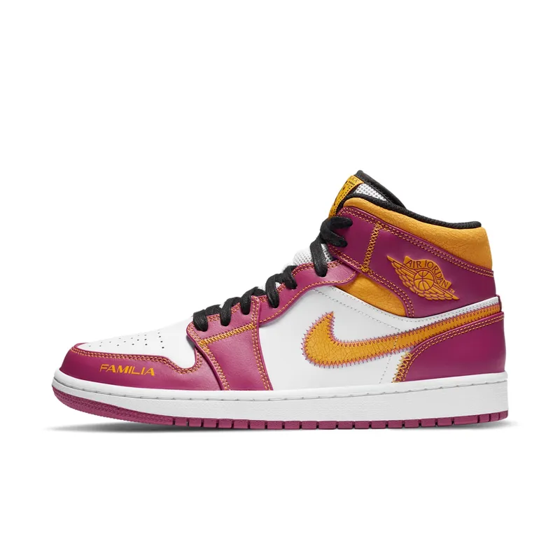 Jordan 1 Mid Dia de los Muertos White/Fuchsia-Orange-Black (DC0350-100)
