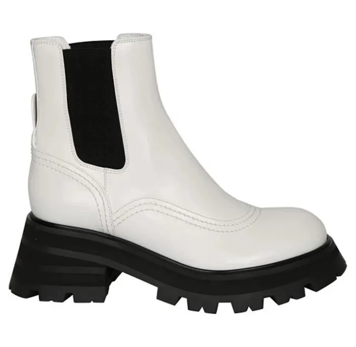 Alexander McQueen Wander Chelsea Boots White Black (666368WHZ849360)