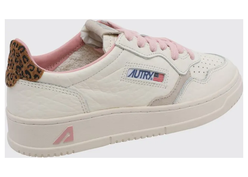 Autry Medalist Low Bicolor Leather Sneakers with Perforated Toe White (AULWNZ01) (2)