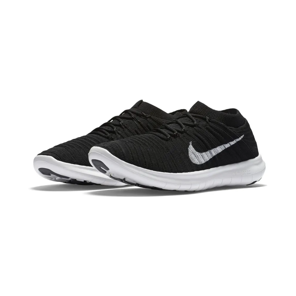Nike Free Rn Motion Flyknit Black White-Volt-Dark Grey (W) (834585-001)