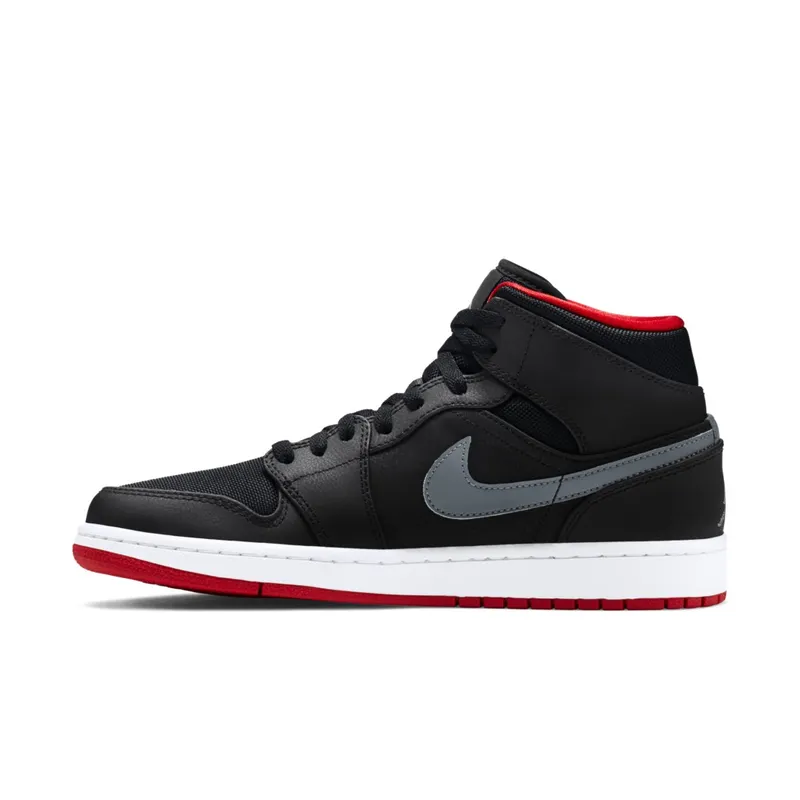 Jordan 1 Mid Black Cool Grey Gym Red Black/Cool Grey-Gym Red (554724-004)