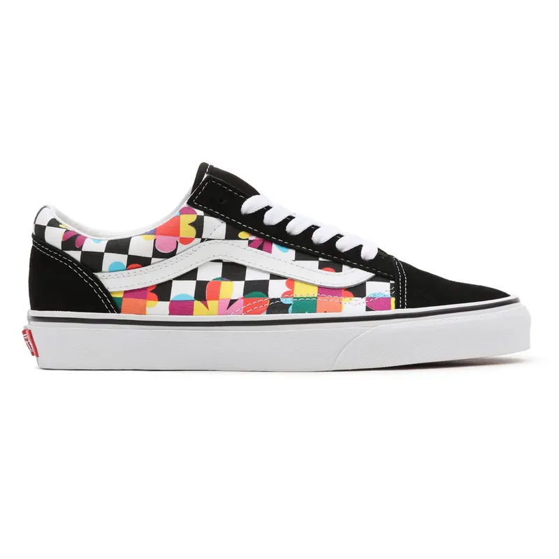 VANS Floral Checkerboard Old Skool Shoes Black (VN0A5KRFB05)