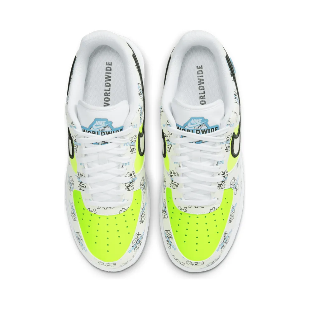 Nike Air Force 1 Low Worldwide Katakana White/White-Black-Volt-Blue Fury (DA1343-117)