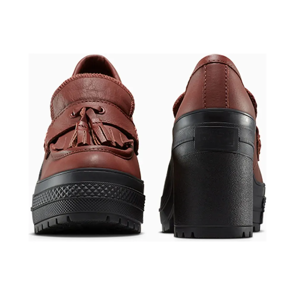 Converse Chuck 70 De Luxe Heel Loafer Platform Leather Dark Roast/Dark Roast/Black (A14715C)