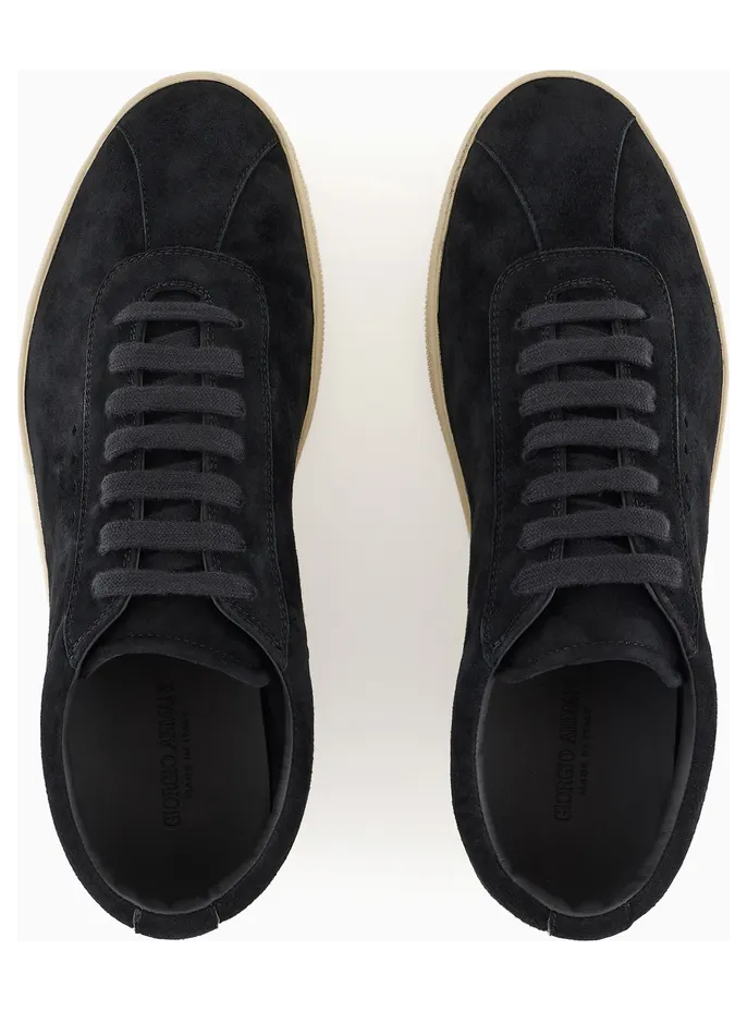 Armani Low-Top Suede Lace-Up Sneakers With Rubber Sole (X2X208-XF829-00002) (3)