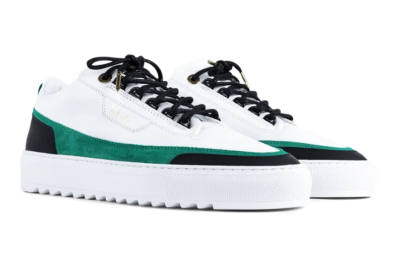 Mason Garments Firenze Leather/Suede – White/Green (SS20-8F)