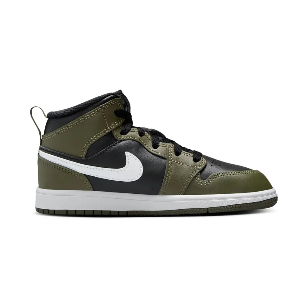Jordan 1 Mid “Black / Medium Olive / White” (DQ8424-092)