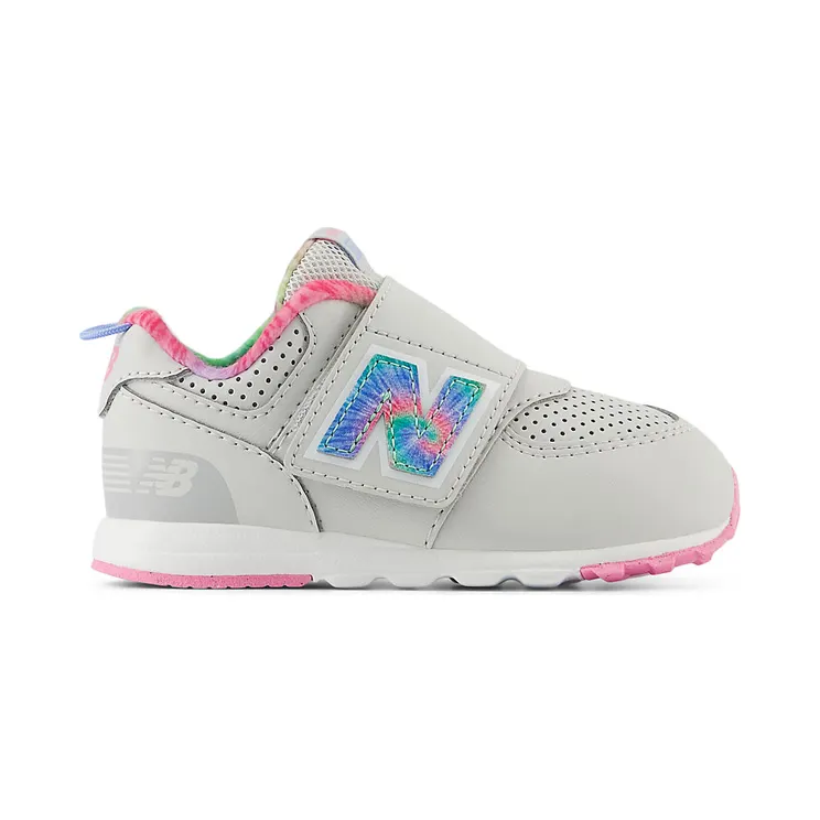 New Balance 574 Hook and Loop Grey Matter Signal Pink Tie-Dye (NW574KL)