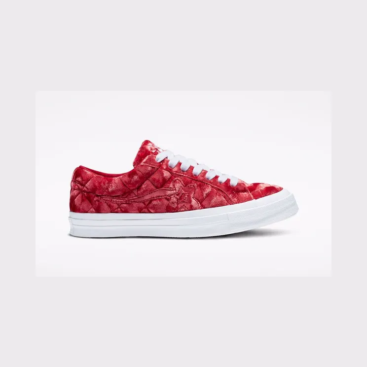 Converse One Star x Golf Le Fleur Quilted Velvet Barbados Cherry (165598C)