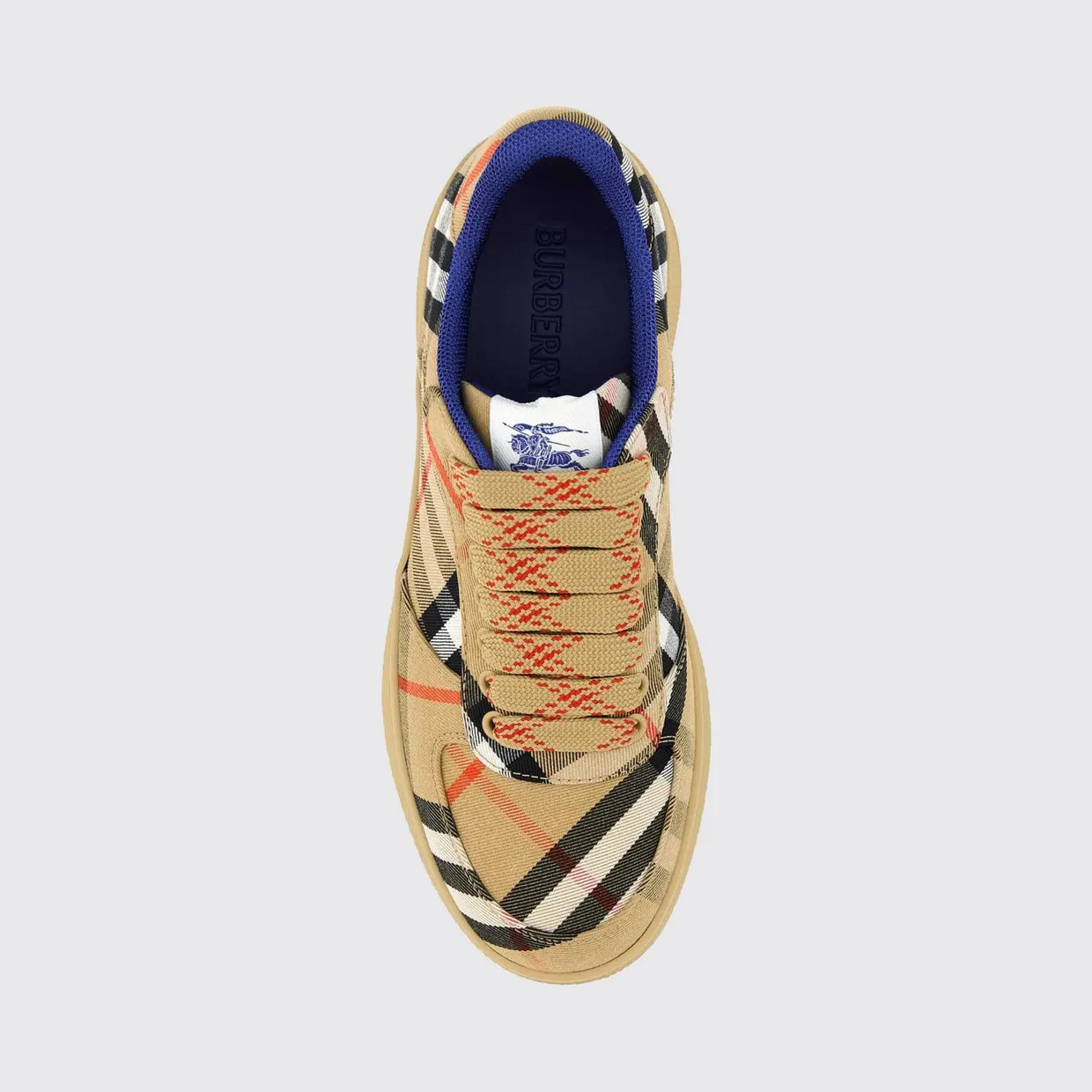 BURBERRY Terrace Low-Top Sneakers in Vintage Check Cotton-Blend Sand (8095372) (2)