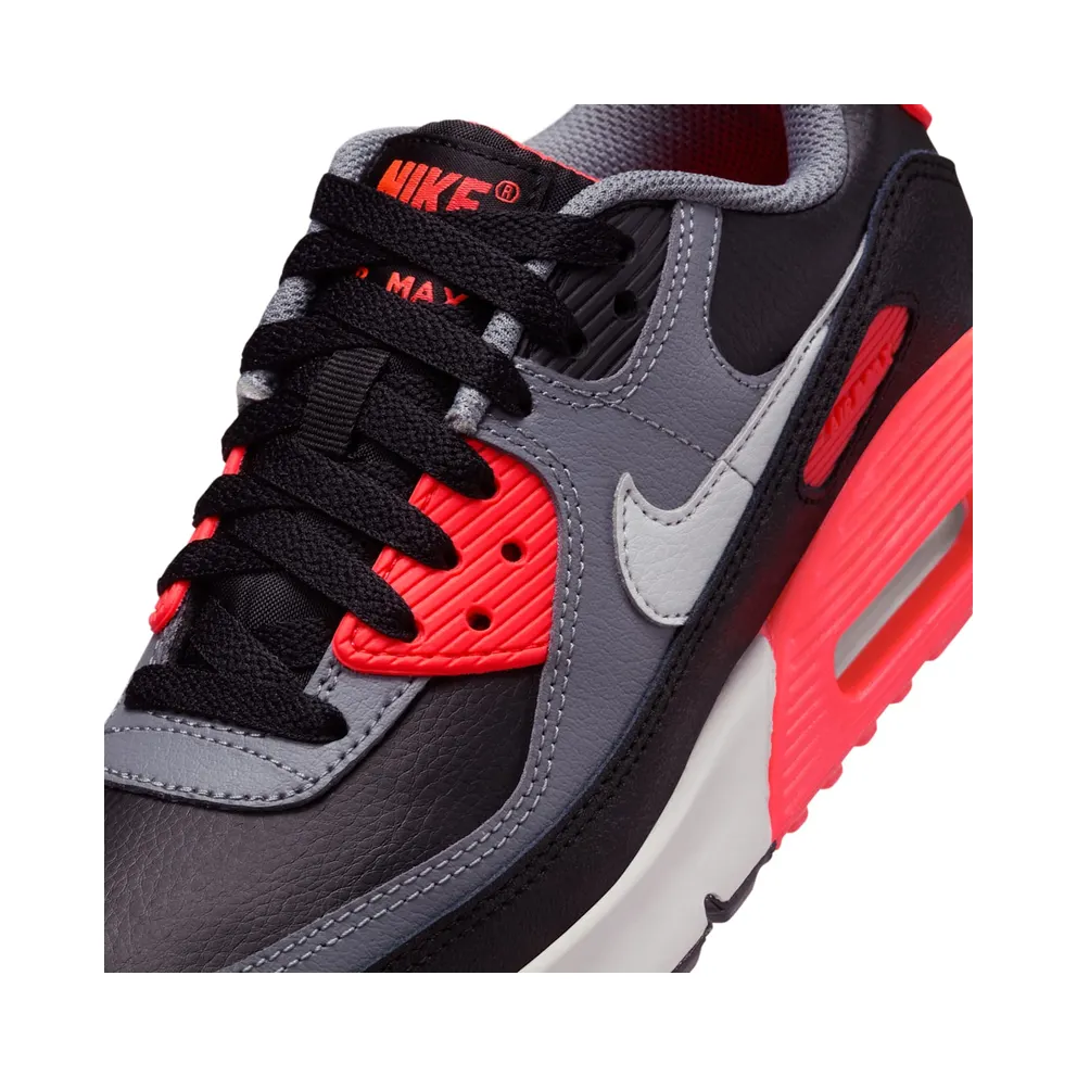 Nike AIR MAX 90 (GS) “BLACK COOL GREY BRIGHT CRIMSON PHOTON DUST (GS)” (HF6358-005)