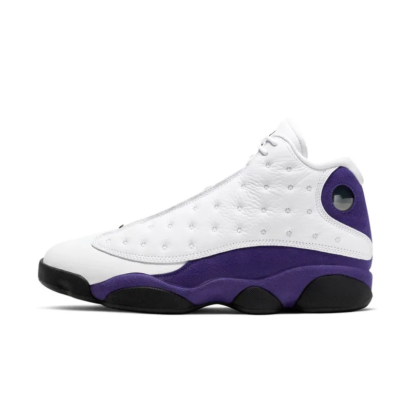 Jordan 13 Retro Lakers White/Black-Court Purple-University Gold (414571-105)