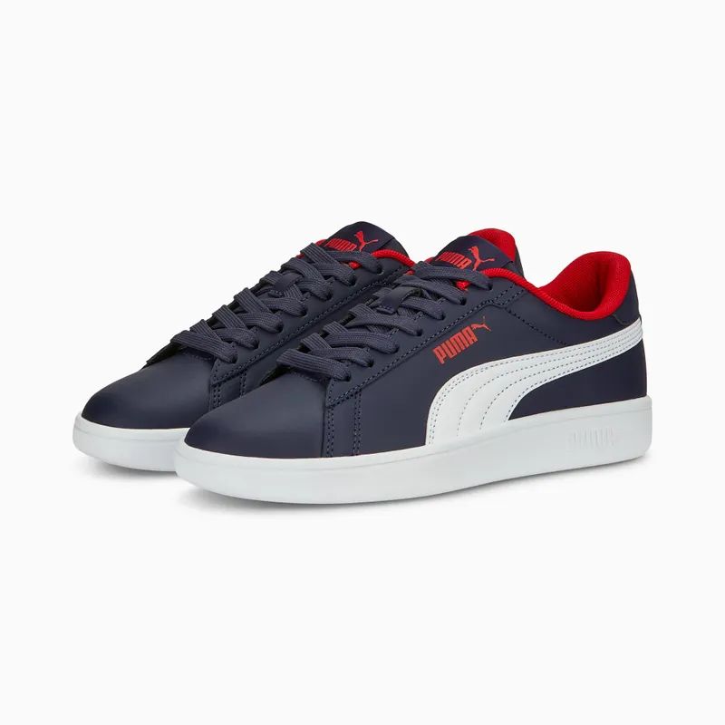 Puma Smash 3.0 Leather Youth White/Blue/Red (392031-04)