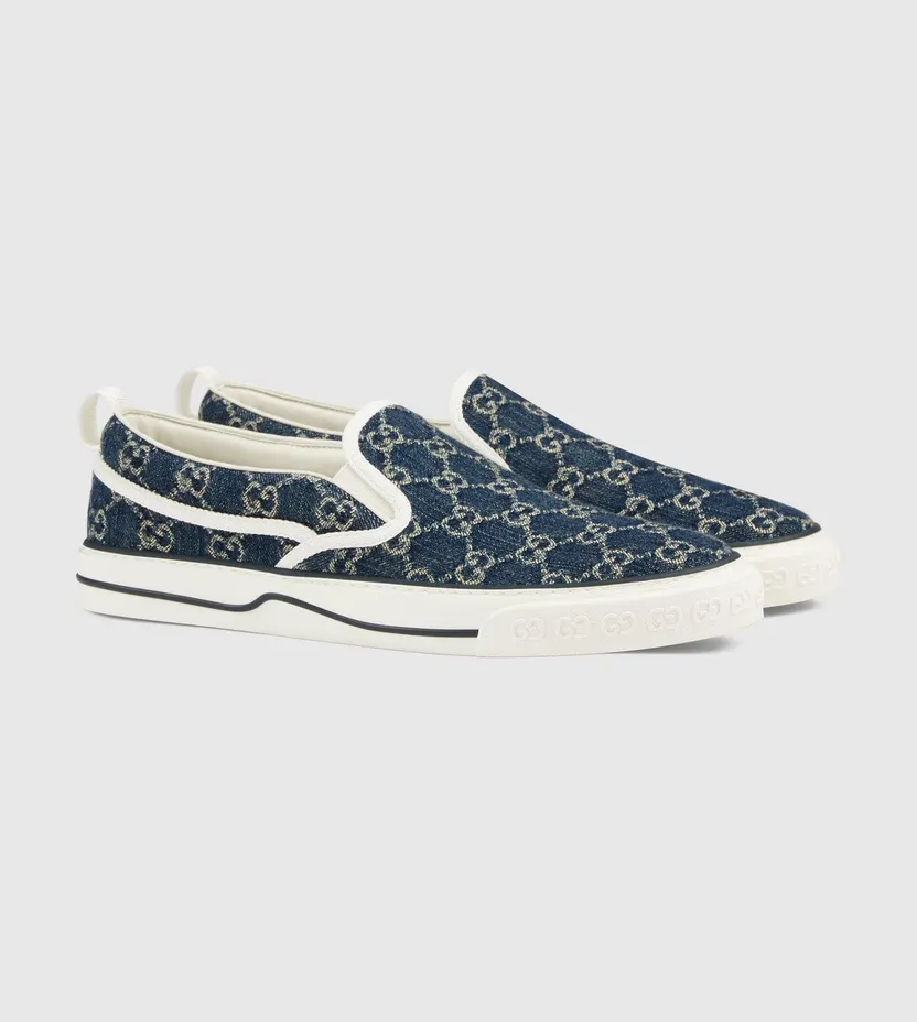 Gucci Tennis 1977 Slip On Denim (643489 2KQ20 4465) (2)