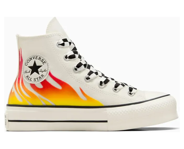 Converse Chuck Taylor All Star Lift Platform Flames Egret/enamel Red/zwart – “Wit” (A07892C)