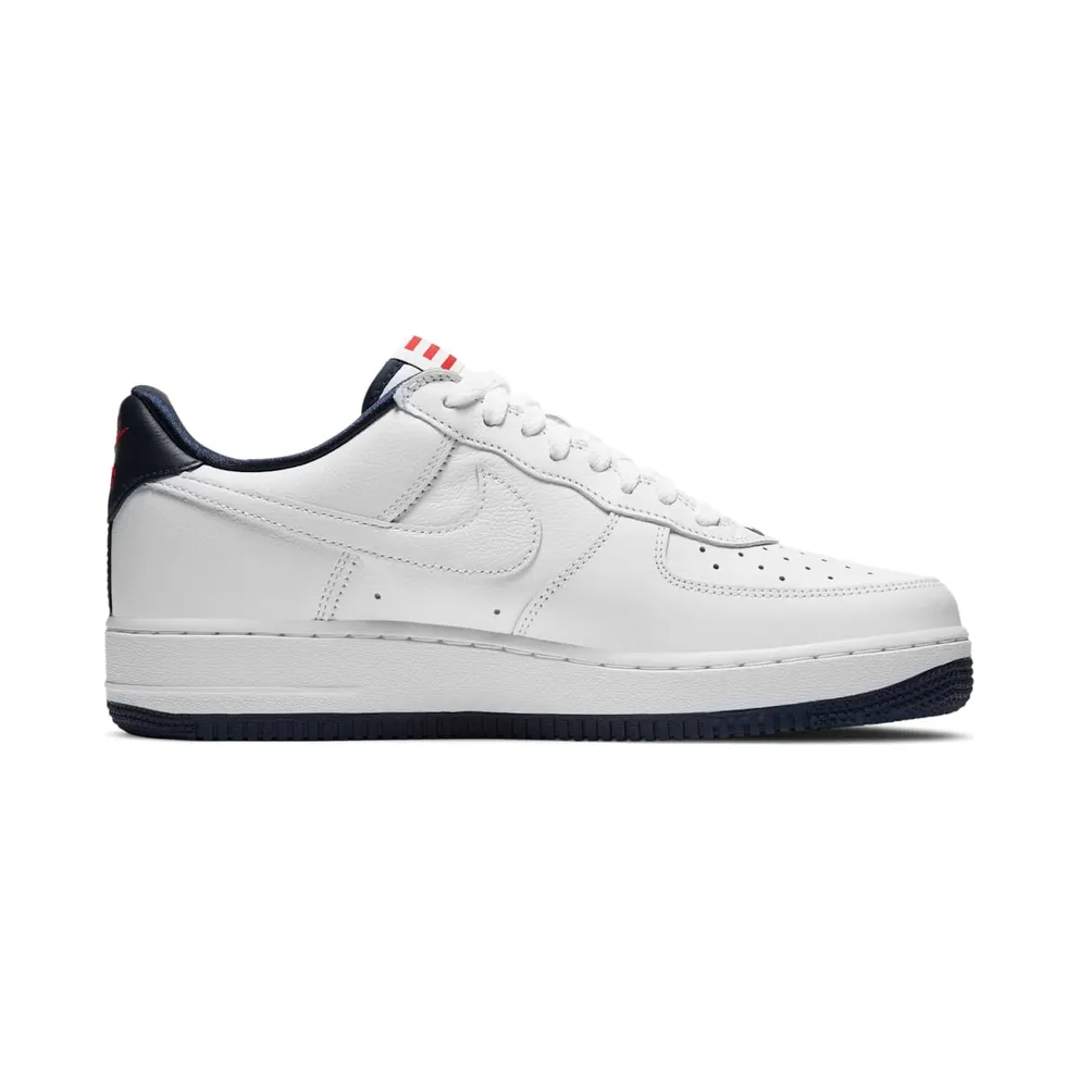 Nike Air Force 1 Low Retro Puerto Rico (2020) True White/True White-Obsidian-Comet Red (CJ1386-100)