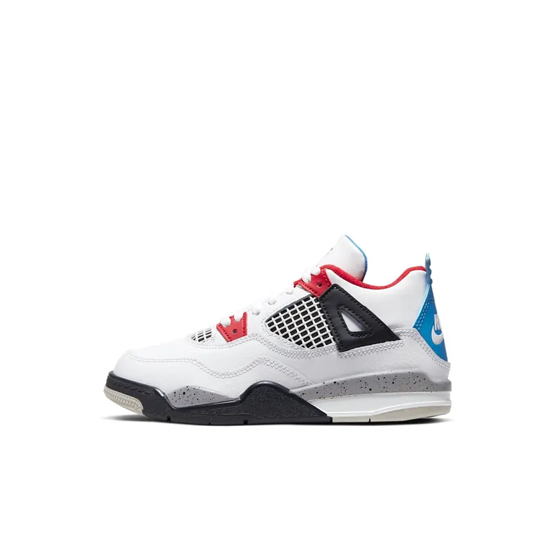 Jordan 4 Retro What The (PS) White/Military Blue-Fire Red-Black-Cement Grey (BQ7669-146)
