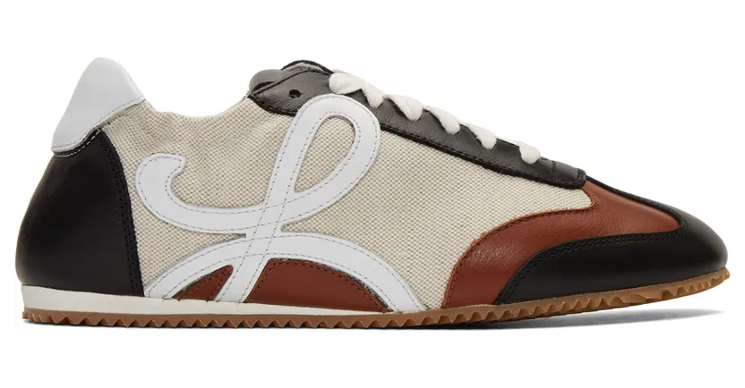 Loewe Beige & Navy Ballet Runner Sneakers (453.10.125)