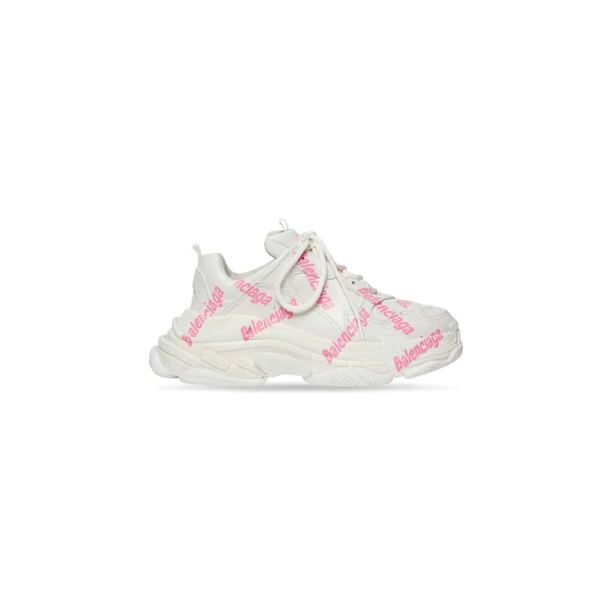 Balenciaga Triple S Logotype Trainers White Pink (524039W2FAB9050)