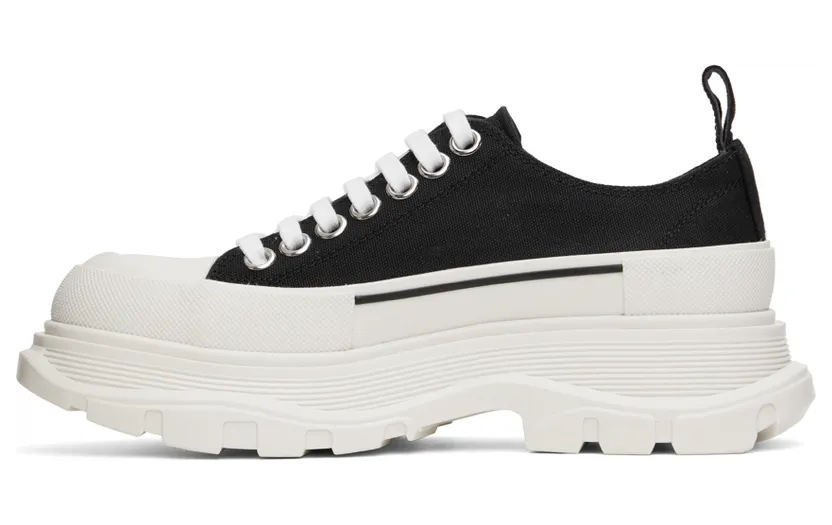 Alexander McQueen Black & White Tread Slick Sneakers (697072W4MV2) (3)