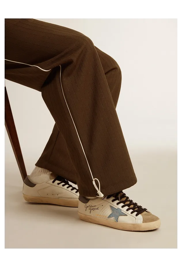 Golden Goose Super-Star In Nappa Leather With Light Blue Suede Star And Gray Leather Heel Tab (GMF00101.F005994.82675) (3)