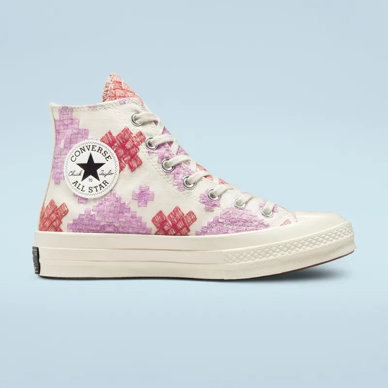 Converse Chuck 70 Bright Embroidery Egret/beyond Pink/soft Red (A02183C)