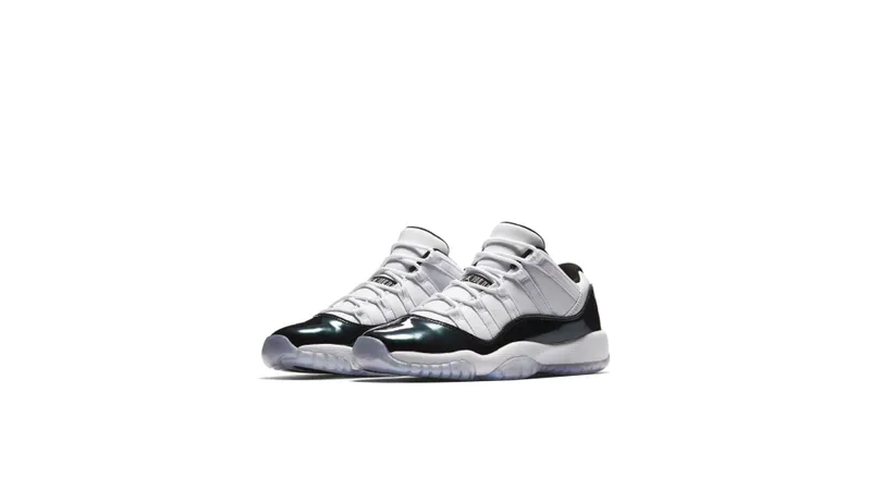 Jordan 11 Retro Low Iridescent (GS) White/Black-Emerald Rise (528896-145)