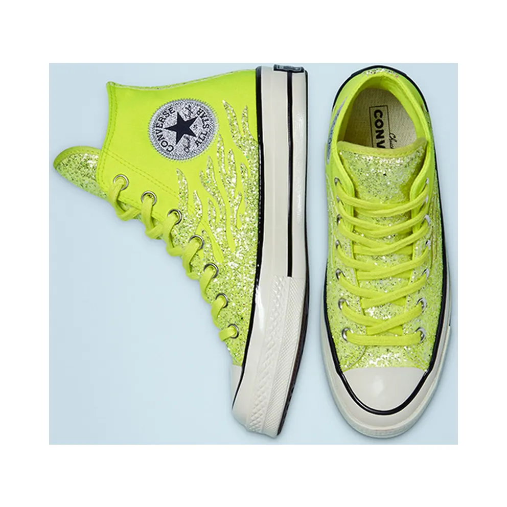 Converse Glitter Shine Chuck 70 High Top for Women Lemon Venom/egret/black (569388C)