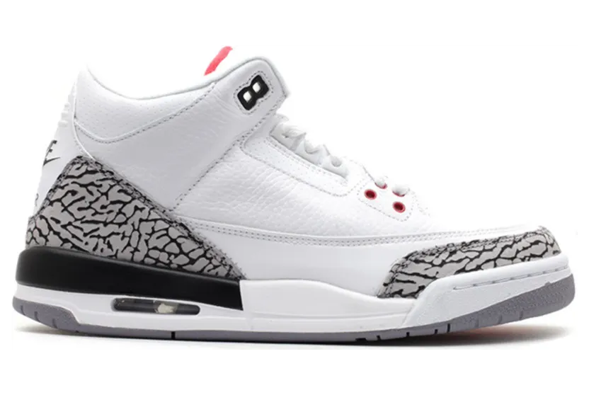 Air Jordan 3 GS Retro ’88’ White/Fire Red-Cement Grey-Black (398614-160)