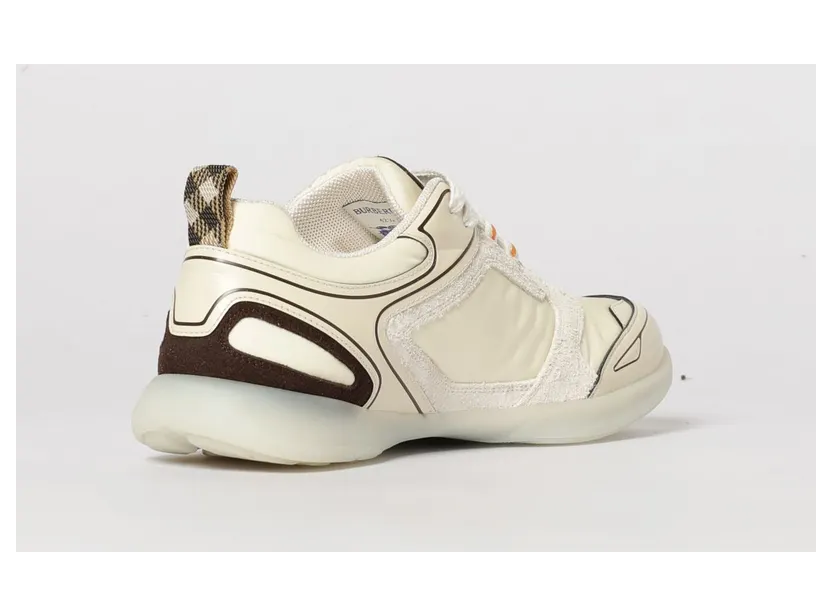 BURBERRY EKD Low-Top Synthetic Leather Sneakers White (8119538) (2)