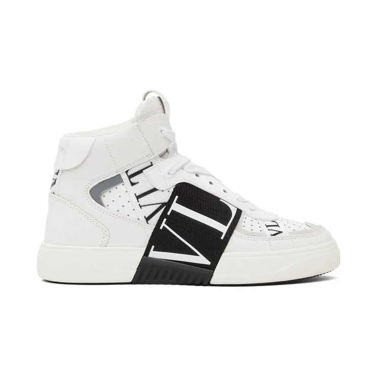 Valentino Garavani White & Black ‘VL7N’ Mid-Top Sneakers (VW0S0BF5WRQ)