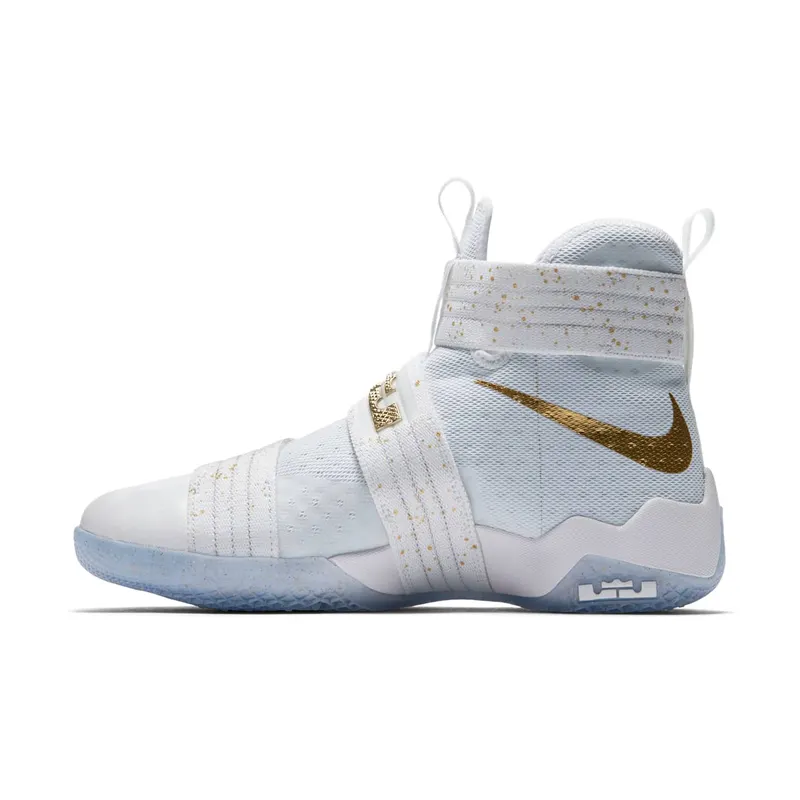 Nike LeBron Zoom Soldier 10 Gold Medal White/Metallic Gold-Dark Obsidian (883333-174)