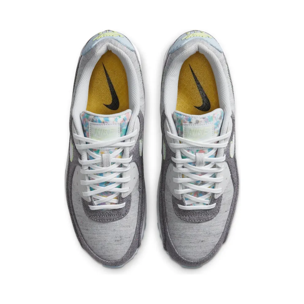 Nike Air Max 90 Recycled Canvas Vast Grey/Barely Volt-Celestine Blue-White (CK6467-001)