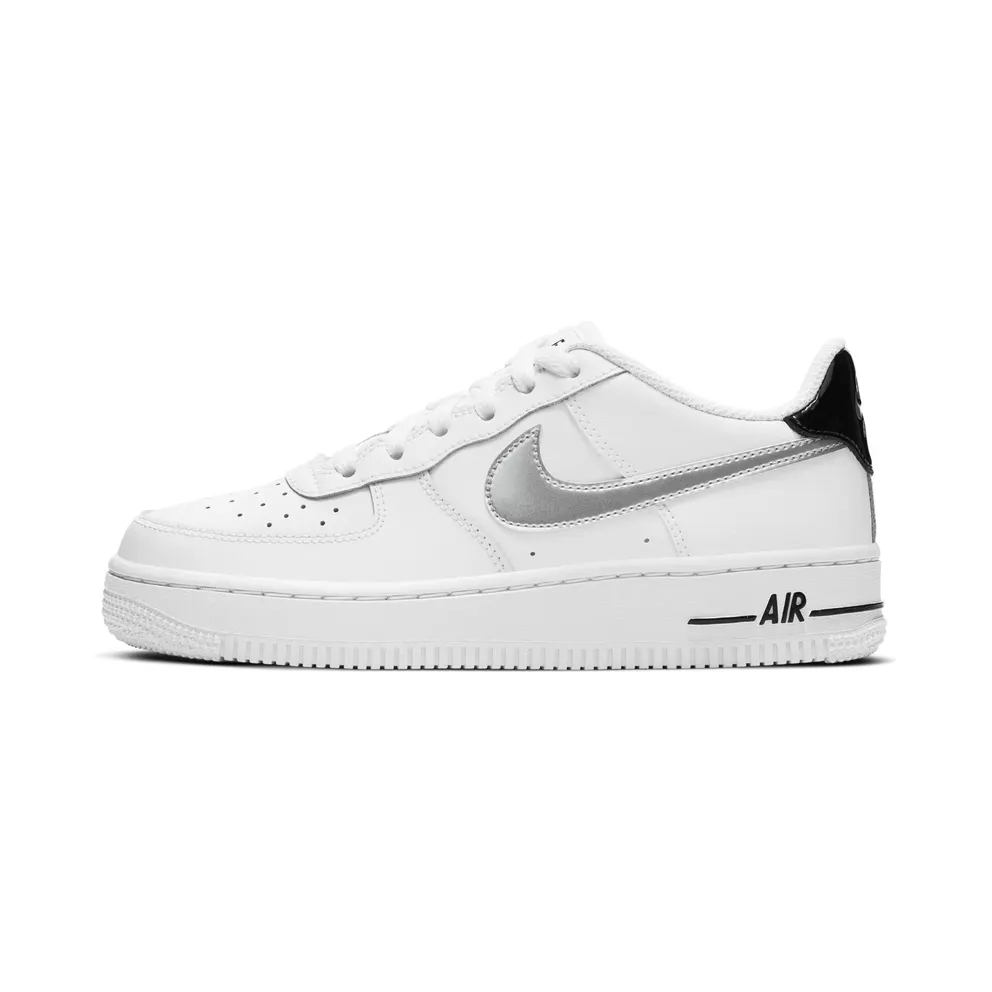 Nike Air Force 1 Low White Black Metallic Silver (GS) White/Black-Metallic Silver (CZ4206-100)