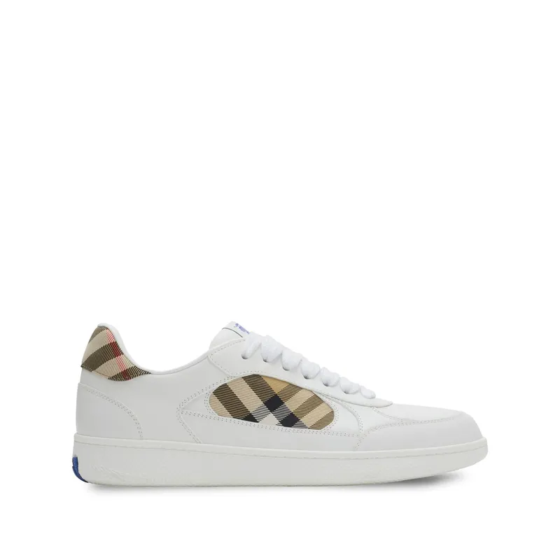 Burberry Leather and Check Terrace “White/Neutrals” (8108649 MF TERRACE A1464)