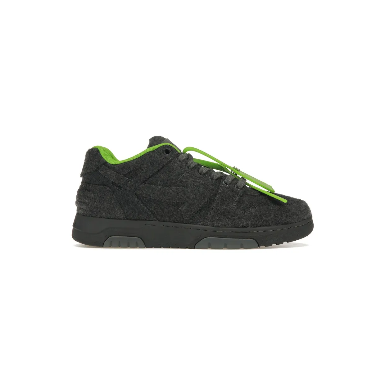 OFF-WHITE Out Of Office “OOO” Low Tops Grey Green Wool (OMIA189F22FAB0010707)