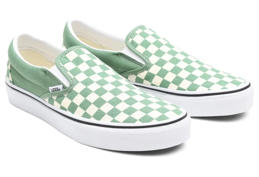 VANS Checkerboard Classic Slip-on Schoenen (Groen)