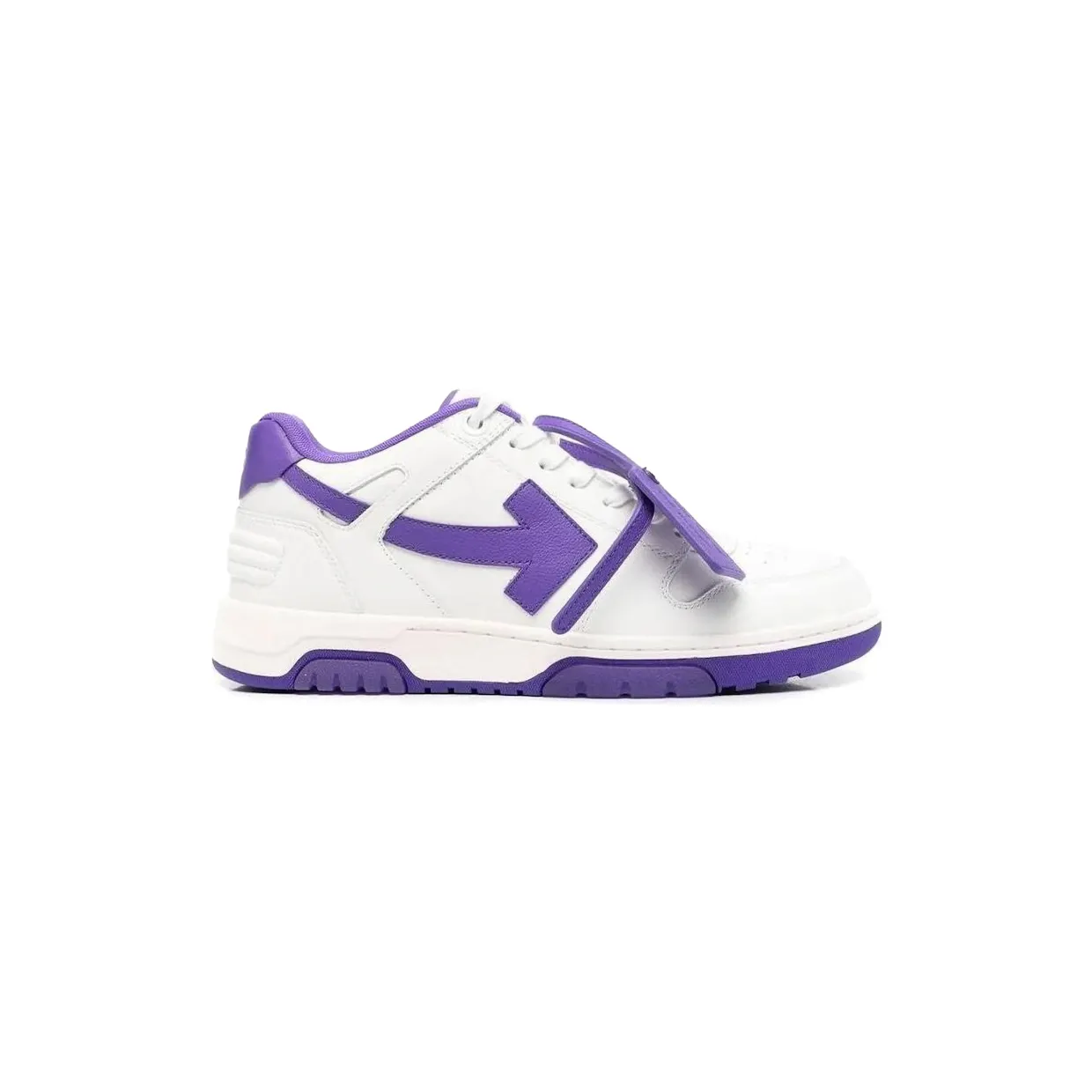 OFF-WHITE Out Of Office “OOO” Low Tops White Purple White (OMIA189S22LEA0010137)