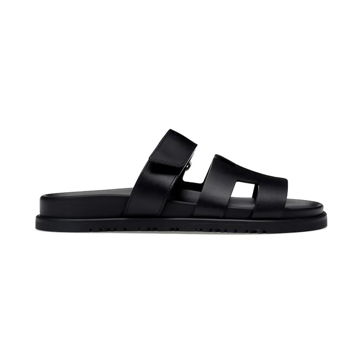 Hermes Chypre Sandal Noir Calfskin Leather (H222299Z)