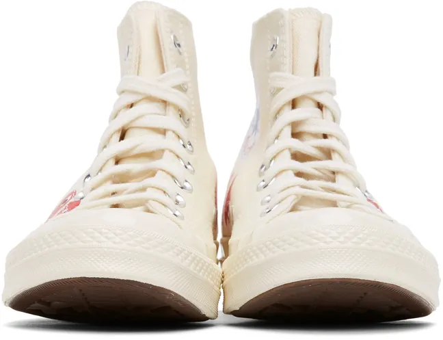 Comme des Garçons Play Khaki Converse Edition Multiple Hearts Chuck 70 High (K116)