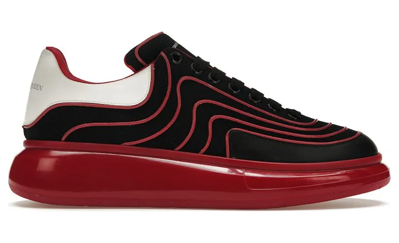 Alexander McQueen Oversized Black Red Waves (712531W4U821550)