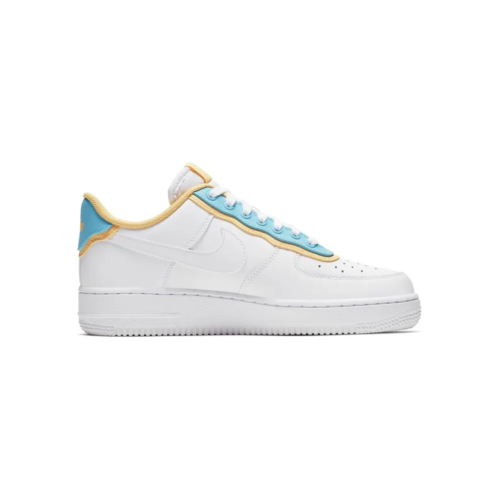 Nike Air Force 1 Low SE White Light Blue Fury Topaz Gold (W) White/White-Light Blue Fury-Topaz Gold-White (AA0287-105)