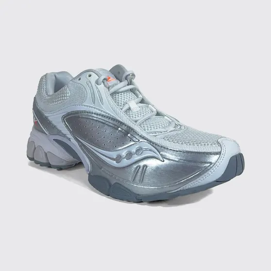 Saucony ProGrid V2 Low-Top Sneakers in Silver-Tone Mesh and Fabric Silver (S7102333)