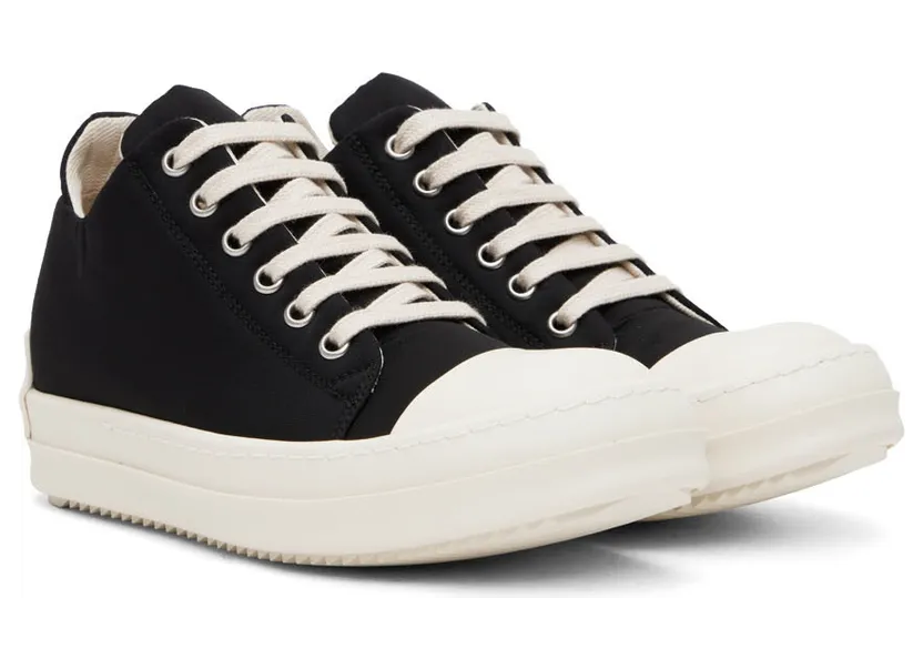 Rick Owens Drkshdw Black Faille Sneakers (DS02B4802 MUEH3) (4)