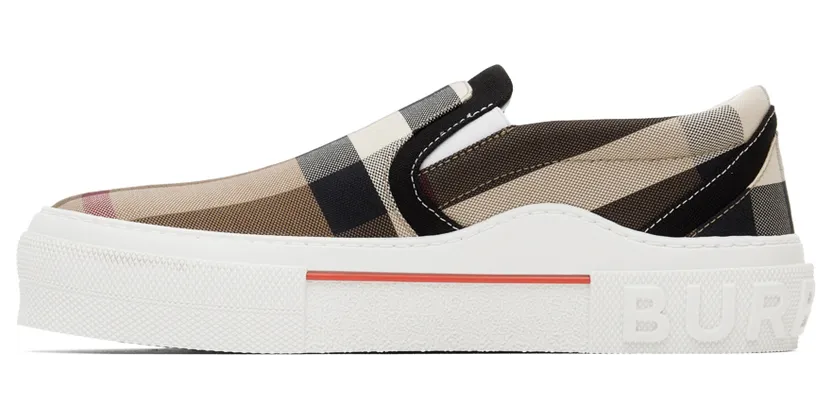 Burberry Beige Exaggerated Check Sneakers (8056762) (3)