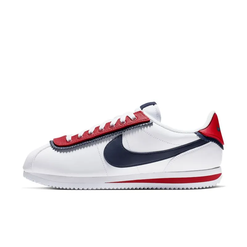 Nike  Cortez Basic SE White White University Red White Obsidian (CD7253-100)