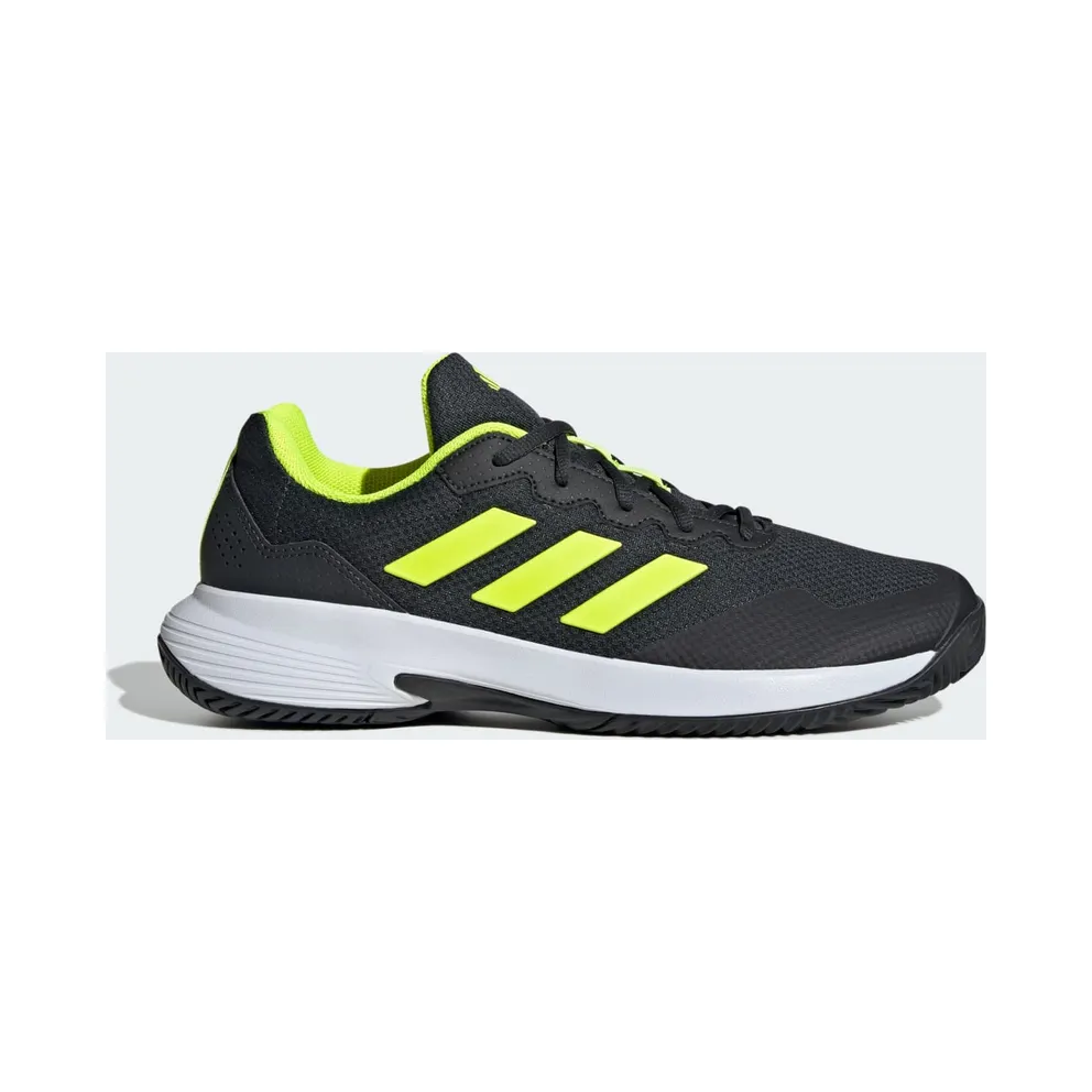 Adidas Gamecourt 2.0 Tennis Shoes Carbon / Lucid Lemon / Cloud White (JH9013)